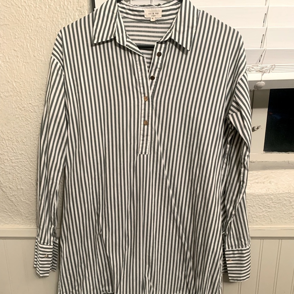 Striped drop waist dress